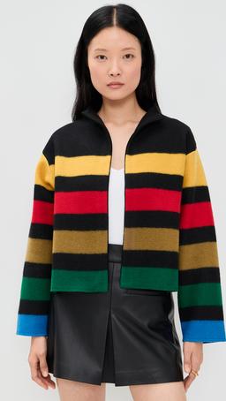 Pearson Collared Striped Sweater Jacket