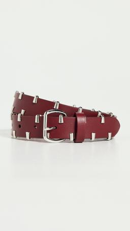 Slim Nappa Calf All Around Studded Belt