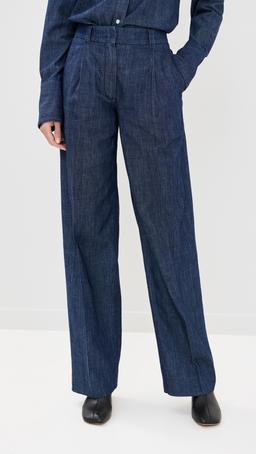 Chambray Relaxed Wide Leg Pants