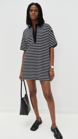 Stripe Classic Short Sleeve Polo Dress