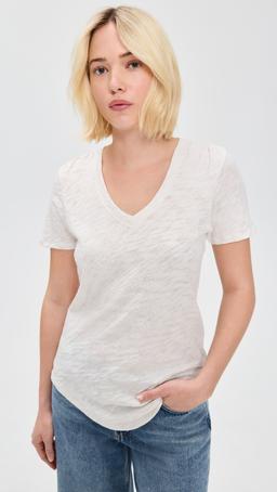 Slub Jersey Classic V Neck Tee