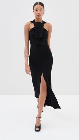 Knit Dress with Neck Tie