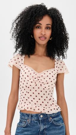 Cream Polka Dot Blouse
