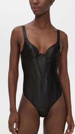Verona Luxury Satin Wired Push-Up Thong Bodysuit