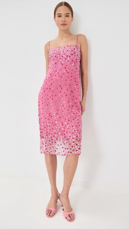 Rachel Embroidered Silk Slip Dress