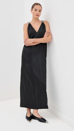 The Keke Deep V Shift Midi Dress
