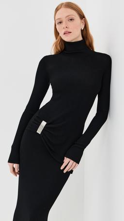 The Lainey Dress with Draped Waist and Hardware