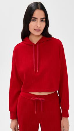 Breathe Easy Ribbed Cropped Hoodie