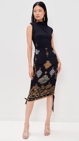 Asymmetric Ruched Jersey Dress