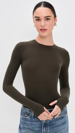 Ballet Crew Neck Bodysuit with Thumbholes