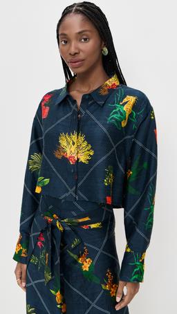 Cropped Classic Silk Button Down