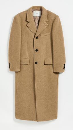 Unisex 2-Way 3 Button Boucle Wool Coat