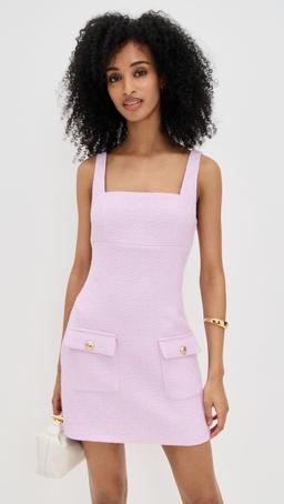 Square Neck Tweed Mini Dress