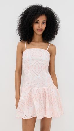 Eyelet Drop Waist Mini Dress