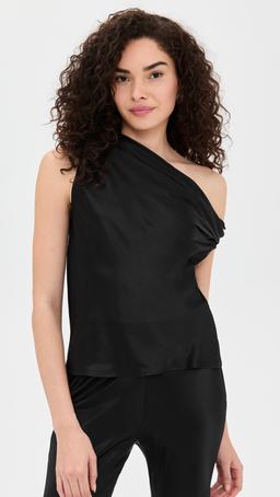 Satin Bias Off Shoulder Shirt