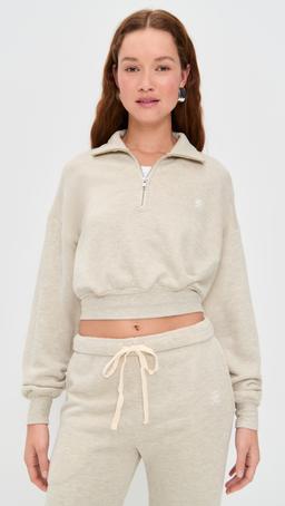 Cropped Half-Zip Sweatshirt
