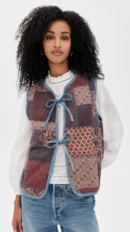 Indigo Quilted Patchwork Vest
