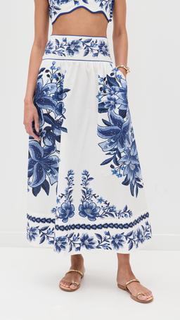 Summer Fruit Scarf Midi Skirt