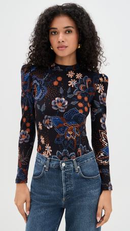 Snakes Bouquet Black Thong Bodysuit