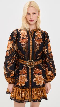 Majestic Garden Black Mini Dress