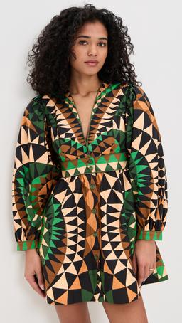 Heart Deco Green Mini Dress