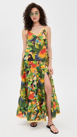 Bird Leaves Long Dress