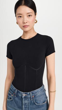 Cotton T Shirt Thong Bodysuit