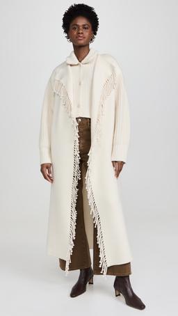Jacquard Fringe Coat