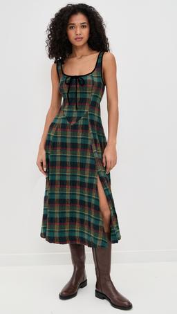 Freya Plaid Midi Dress