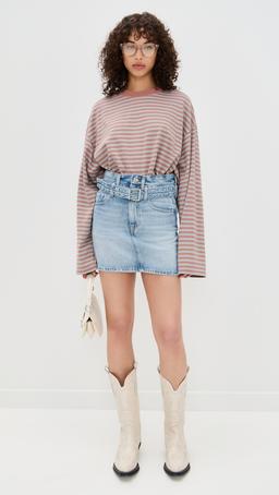 Soft Rigid Denim Mini Skirt