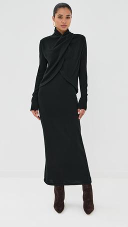 Black Celestial Silence Midi Dress