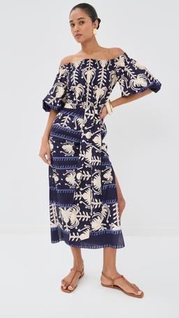 Light Poplin Harbor Hues Ankle Dress