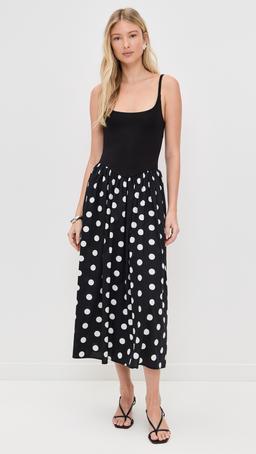 Alix Mixed Fabric Tank Dress