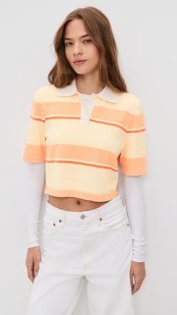 Short Sleeve Striped Polo