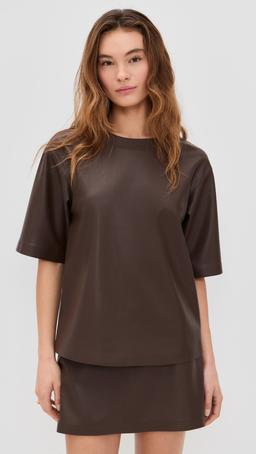 Caroline Faux Leather Tee