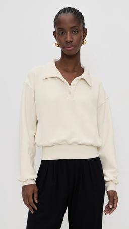 Lucille Banded Henley Sweatshirt