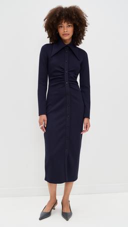 Long Sleeve Midi Scuba Dress