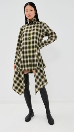 Cascade Front Shirt Dress