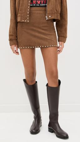Moon Stud Detail Mini Skirt