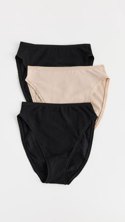 Natori Bliss Bare Cotton High Cut Briefs 3 Pack
