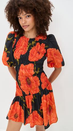 Black Poppy Mini Nara Dress