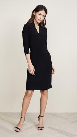 Long Sleeve Side Draped Dress