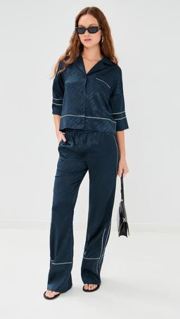 Jacquard Off Satin Pajama Pants