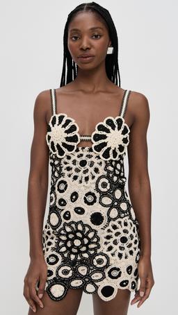 Coral Crochet Mini Dress