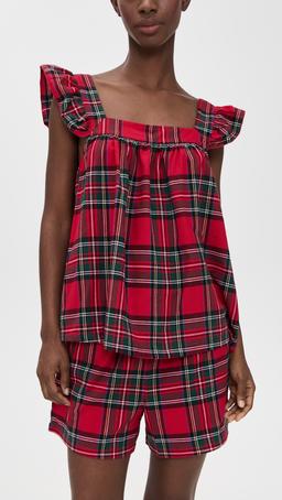 Brushed Twill Clara Shorts Set In Imperial Tartan