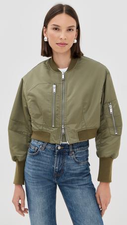 Nylon Cropped Bomber