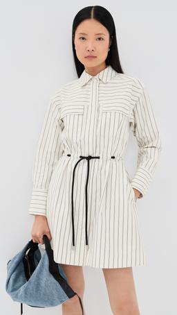 Long Sleeve Belted Shirt Dress