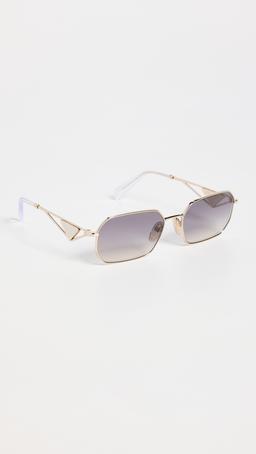 Rectangular Triangle Logo Sunglasses