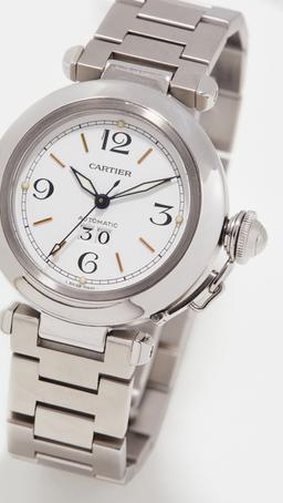 39mm Pasha Cartier Stainless Steel Watch
