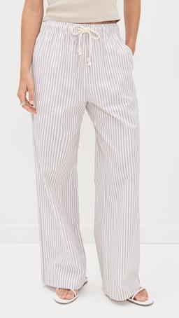 Cotton Poplin Stripe Pants
